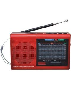 Supersonic SC-1080BT- RED 9-Band Bluetooth Radio